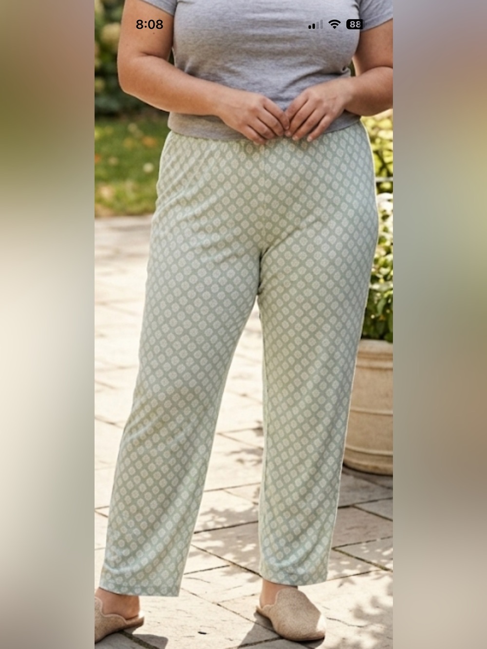 Liz Claiborne Mint Green Printed Sleepwear Pants